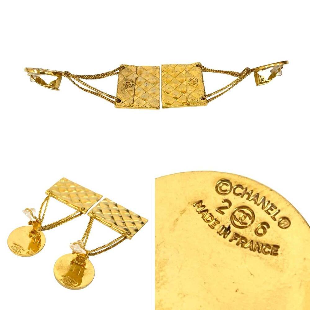 CHANEL Gold Logo Earrings - Picture 2 of 4